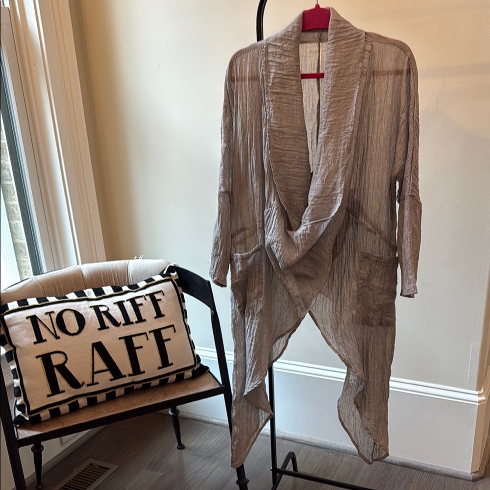 Draped Tan Cardigan